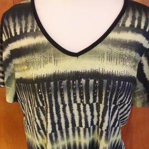 Christopher And Banks Blingy Short Sleeved Top
